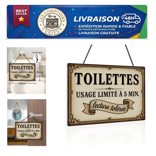 Plaque toilette vintage - plaque,