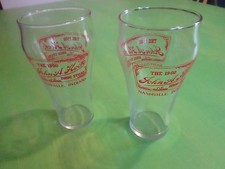 Lot of 2 Advertisement Soda Glasses The 1900 John A Hook Drugstore Nashville, IN