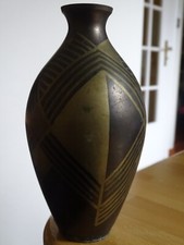 1 ANCIEN VINTAGE VASE LAITON DINANDERIE ART DECO ht 17 cm