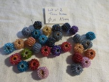 lot 2 / lot of 30 multicolored handcrafted seed glass beads