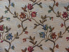 OLD VINTAGE FRENCH FABRIC FLOWERS GOOD CONDITION 62cm X58CM FABRIC COUPON