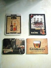 Lot of 4 subbocks, Belgian beers.  Brasserie du Bocq, kwak, grimbergen 