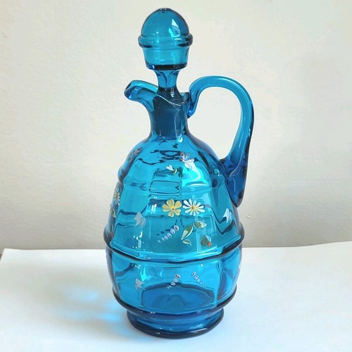 Carafe bleue forme tonneau - bleue,