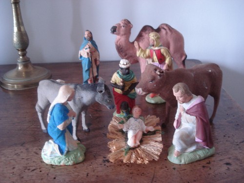 Santons 5 jésus cire - 10,