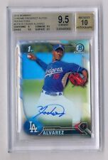 YADIER ALVAREZ 2016 BOWMAN CHROME REFRACTOR AUTO RC #380/499 BGS 9.5 10 DODGERS