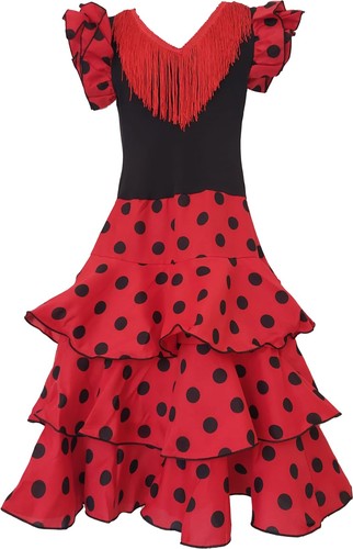 Robe flamenco rouge - robe, pois