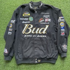 Vtg NASCAR Chase Authentic Dale Earnhardt Jr Bud King Of Beer Racing Jacket XL