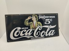Plaque Coca Cola Métal Graphique Vintage 31cm / 15 Cm