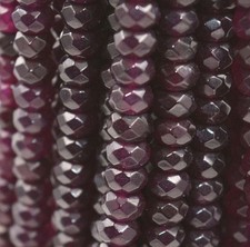 Faceted 4x6mm Red Garnet Natural Gemstone Rondelle Loose Beads 15'' Strand