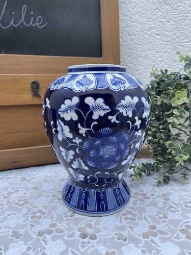 Vase faïence bleu - faïence,