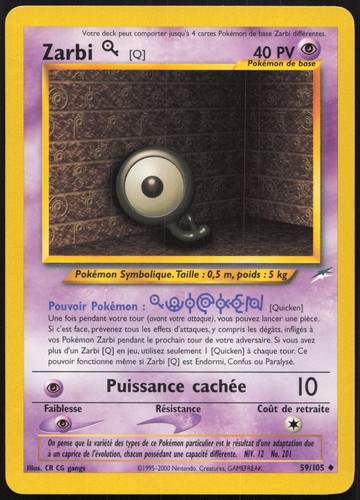 Carte pokémon zarbi - zarbi, q