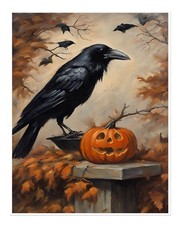 Corbeau et citrouille art