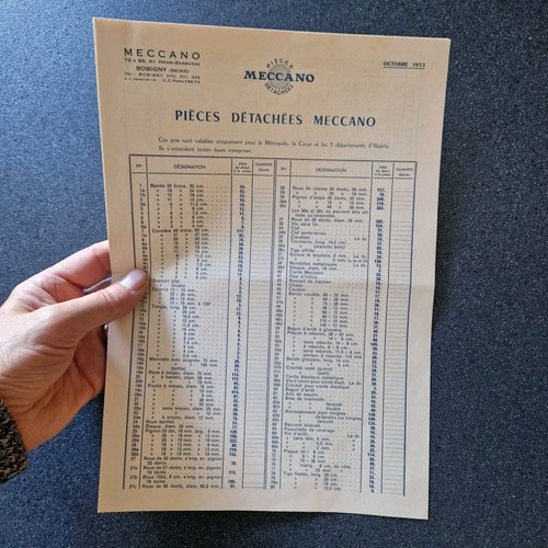 Meccano 1953 bon - meccano, de
