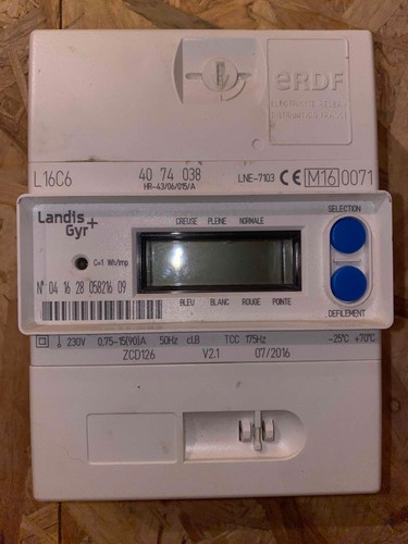 Compteur électrique bleu