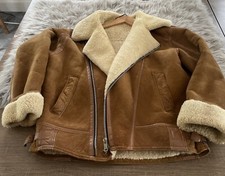 Vintage Tanns of Taunton Nappa Sheepskin Pilot/Aviator Jacket suede leather wool