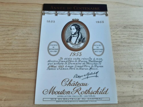 étiquette vin chateau mouton - étiquette,