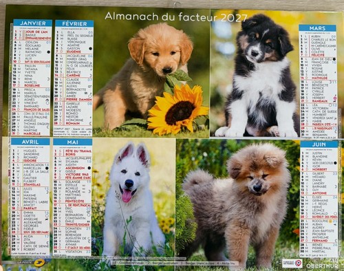 Calendriers poste almanachs - calendriers, la