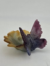 Daum Nancy France Pate De Verre Butterfly on Leaf Dish Made in France - Signed