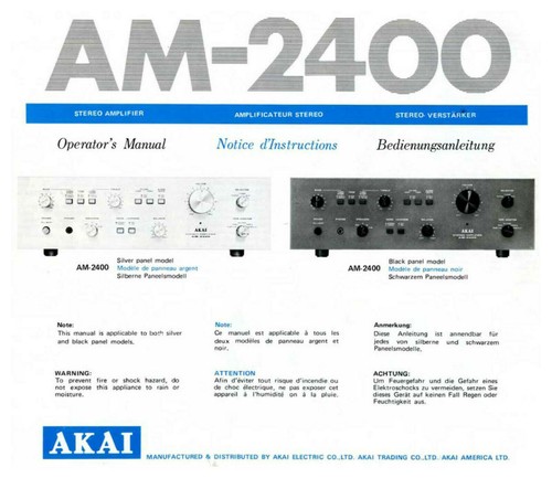 Akai 2400 amplifier owners - amplifier,