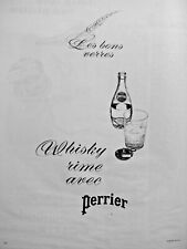 1961 PRESS AD GOOD GLASSES WHISKEY RHYME WITH PERRIER - LANGELAAN & DEER