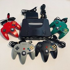 Nintendo 64 Console Black N64 Chose Authentic Controller Cables REGION FREE