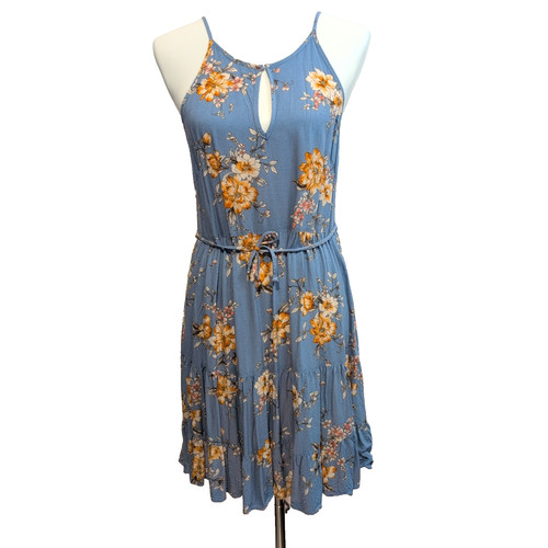 Robe été fleurie bleue - robe, d'été