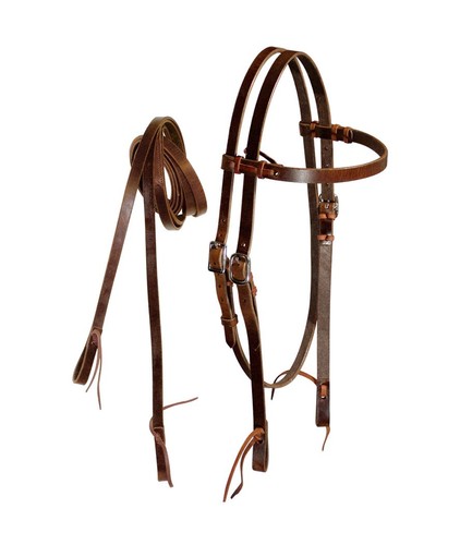 Bridon western cuir lisse - cuir,