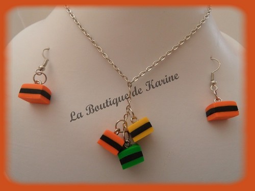 Parure collier boucles - parure, +