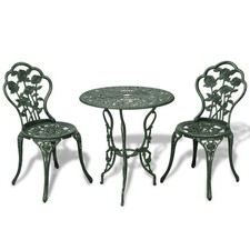 Jeu de Bistro Balcon 3pcs Aluminium Coulé Vert Salon de Jardin Terrasse vidaXL