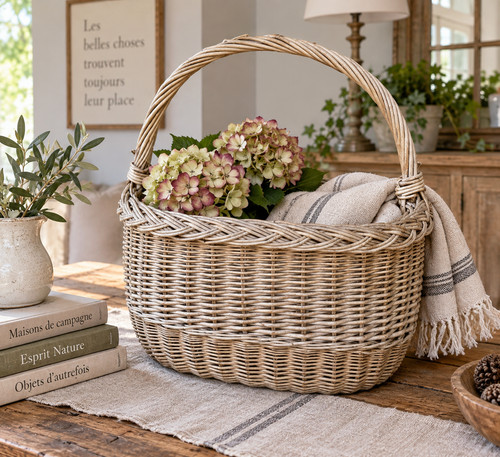 Grand panier ancien - , en