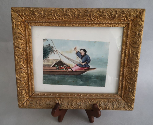 Peinture sur soie cadre - et,