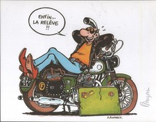 EX-LIBRIS LUCIEN ET SA MOTO TIRAGE LIMITE ET SIGNE PAR FRANK MARGERIN NEUF