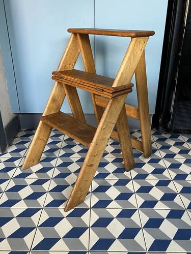 Ancien escabeau chaise pliant - ancien, escabeau-chaise-pliant-