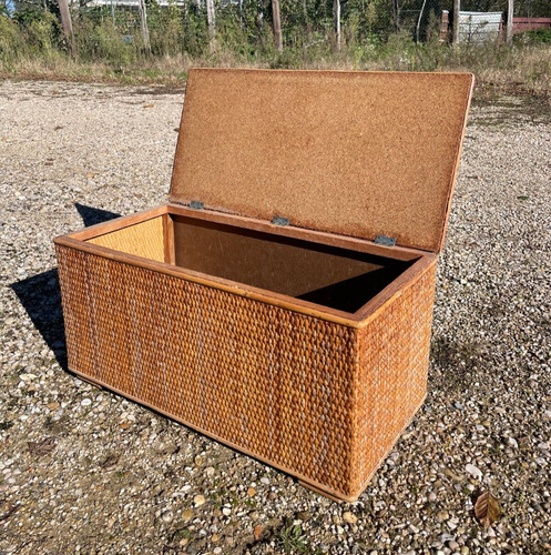 Coffre rotin vintage - en,