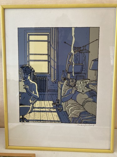 Grande lithographie signée - , au