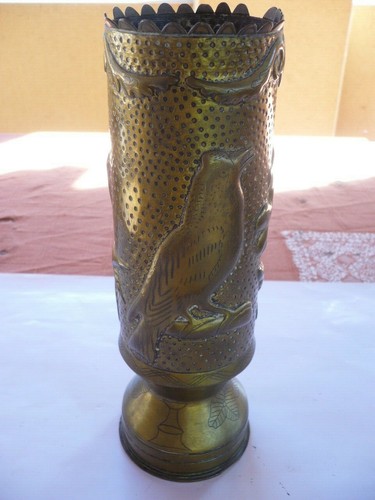 Obus sculpte cuivre travail - sculpte,