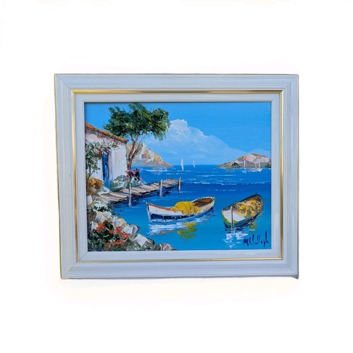 Tableau huile sur - toile, marine