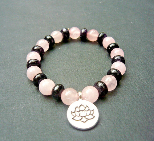 Bracelet perles quartz rose - de,