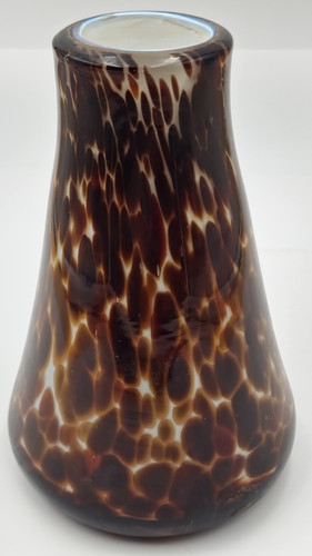 Vase verre moucheté blanc - moucheté,