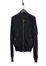 Rick Owens SS18 Dirt Black Lambskin Bomber Jacket - SMALL