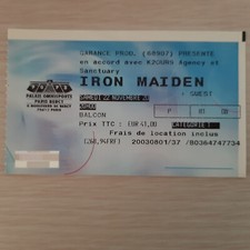 ticket concert billet  IRON MAIDEN POPB Paris 22 novembre 2003