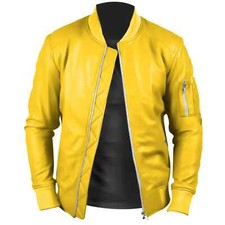 Nouveau Veste Bomber En Cuir