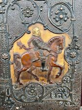 Henry IV Enhanced Leather Carved & Engraved Document Holder XIX Eme