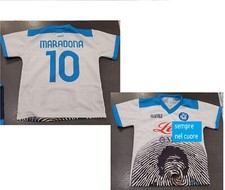 T-Shirt Blanc Maillot Souvenir Maradona Supporter Naples