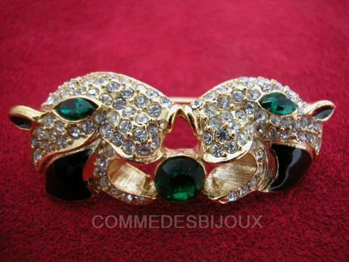 Broche vintage double - double, tête