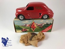 ANTIQUE TOY CIJ 5/49 RENAULT 4CV MECHANICAL FIREFIGHTERS 18CM CIRCA 1950