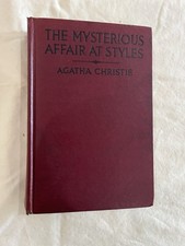 Agatha Christie Hard Cover Book Copyright 1920 The Mysterious Affair At Styles