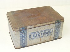 Ancienne Boîte En Fer, Boîte, Ajout De Café Diller Essence