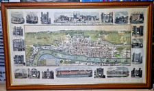 London and Westminster Map  in the reign of Queen Elizabeth I Framed 1789 Print