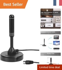 Antenne TNT HD UHF/VHF - 50 Miles de Portée, Idéale pour Intérieur et Extérieur